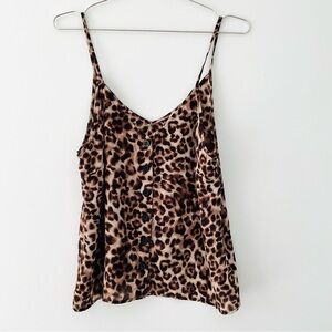 Paper Crane Brown Leopard Print Camisole Size M Like New. Animal Print